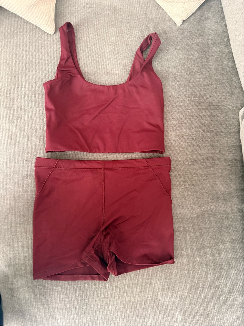Skims Nike Women's Bralette and Short Set – Burgundy
